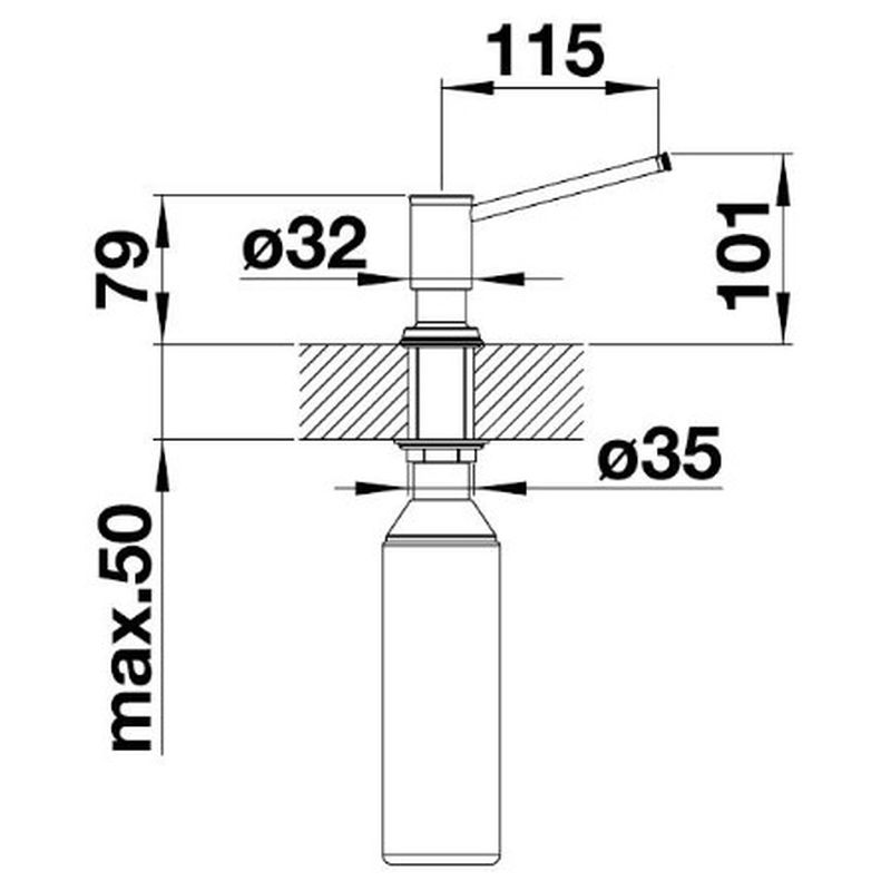Схема Дозатор жидкого моющего средства BLANCO LIVIA 521293 манган