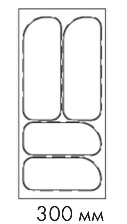 Схема Лоток для столовых приборов FUTURA, ширина фасада 300 мм