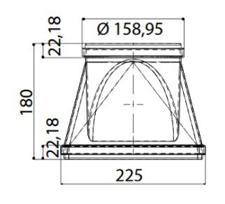 Переходник прямоугольный / круглый RRC 220х90 мм shema