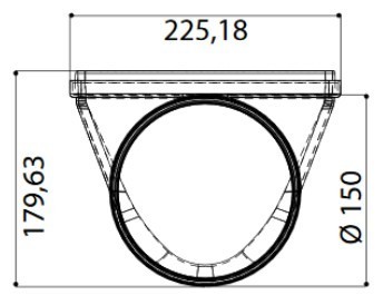 Переходник угловой прямоугольный / круглый CRC90 220x90 мм shema
