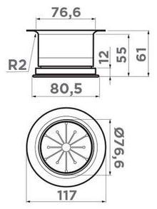 OMOIKIRI сменная горловина для измельчителя NAGARE NA-04 shema