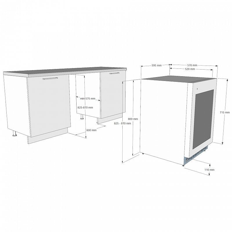 KORTING встраиваемый винный шкаф KFW 803 DB GN sh
