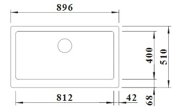 Схема BLANCO VINTERA XL 9-UF SILGRANIT , вид сверху