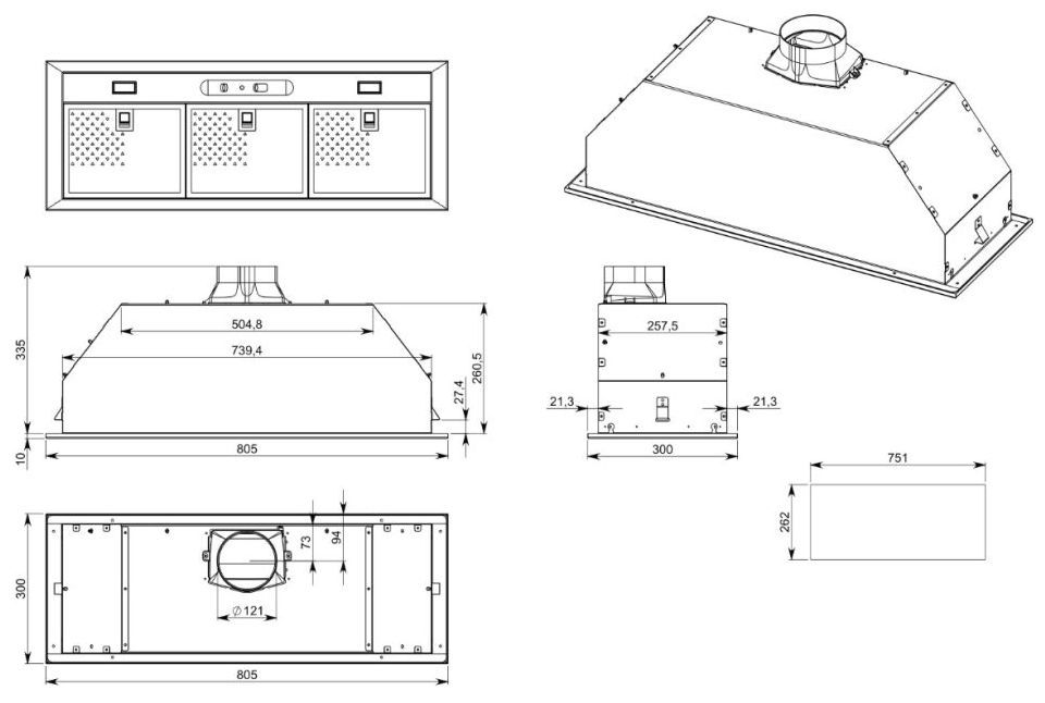 Схема FALMEC BUILT-IN BURANO 70