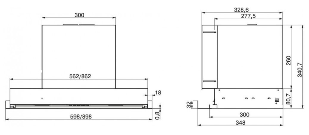 FRANKE вытяжка T-FORM 60 shema 2