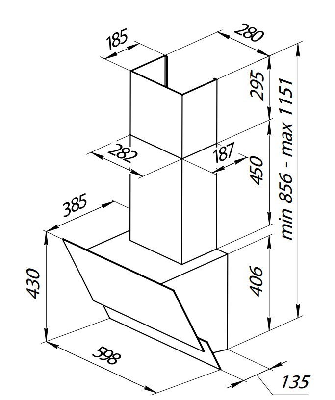 KUPPERSBERG настенная вытяжка F 600 C shema