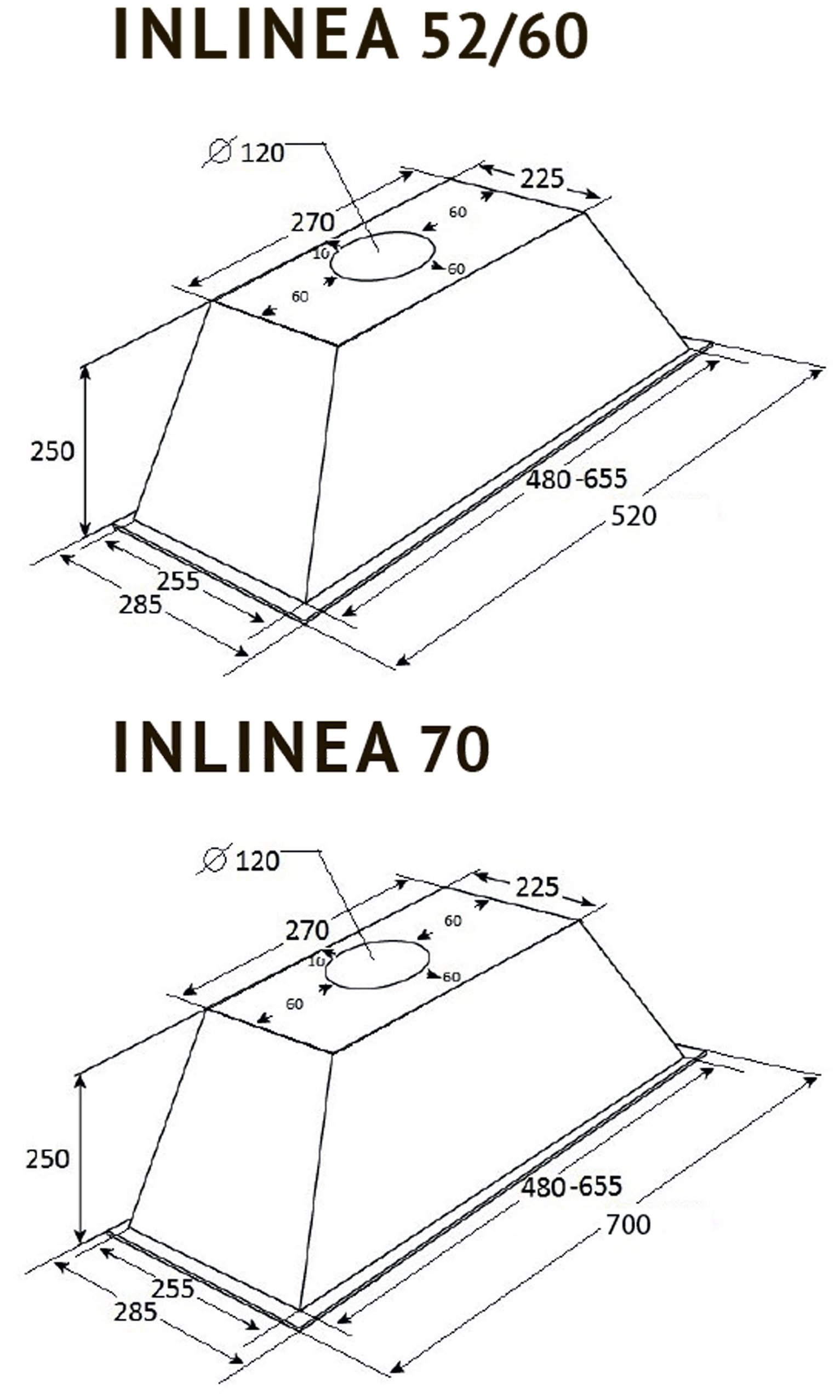 KUPPERSBERG вытяжка INLINEA shema