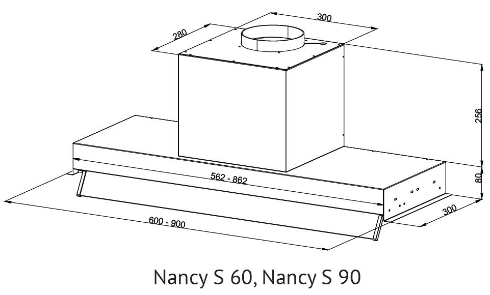 KUPPERSBERG встраиваемая вытяжка NANCY S 60/90 shema