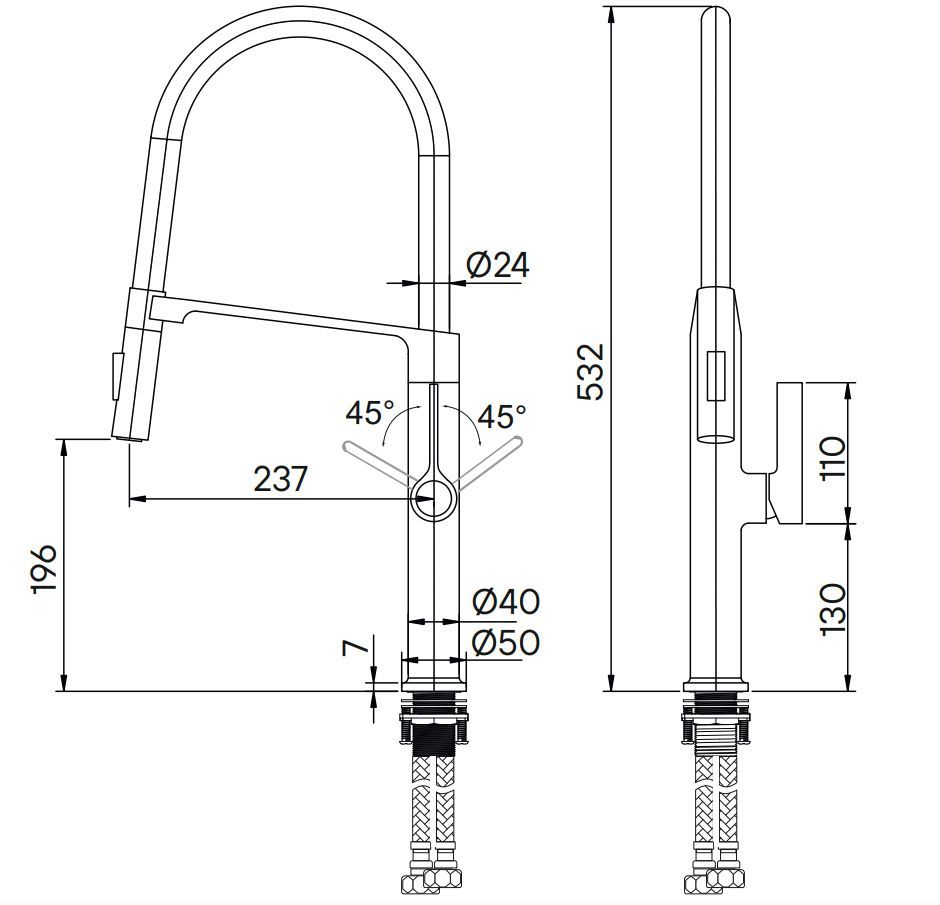 PAULMARK смеситель для кухни Barrel, shema