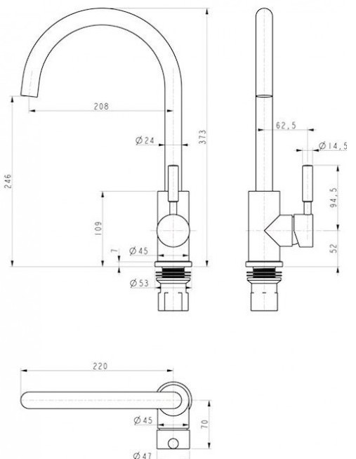 PAULMARK смеситель для кухни Holstein shema