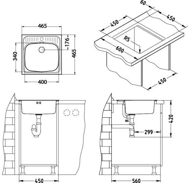 ALVEUS мойка BASIC 130 sh