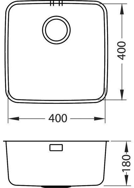 ALVEUS мойка LUNO 30 SAT 90 FI 400X400 sh