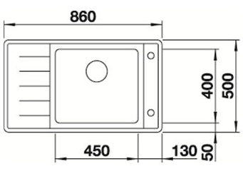 Мойка BLANCO ANDANO XL 6 S-IF Compact (чаша слева) схема Мойка BLANCO ANDANO XL 6 S-IF Compact (чаша слева) схема
