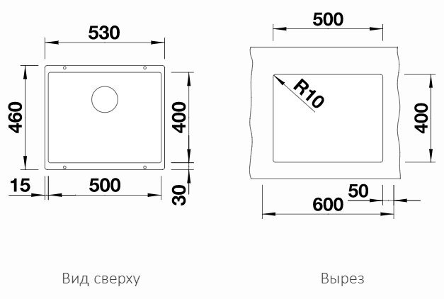 Схема BLANCO SUBLINE 500-U SILGRANIT (1)