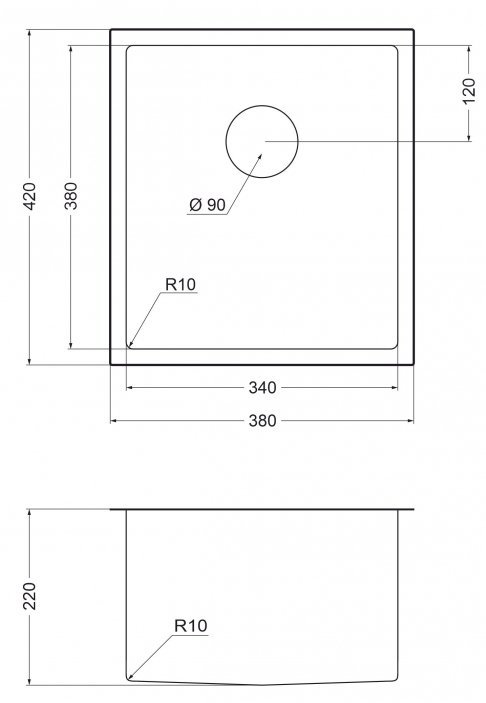 EMAR стальная мойка EMB-130 PVD Nano shema
