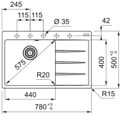 Мойка FRANKE CNG 611/211-78 TL, черный матовый (СЛЕВА) sh
