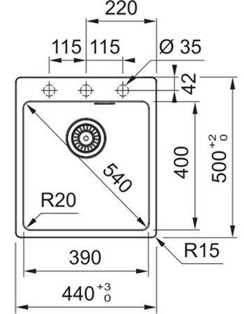 FRANKE мойка MRG 610-39 FTL shema