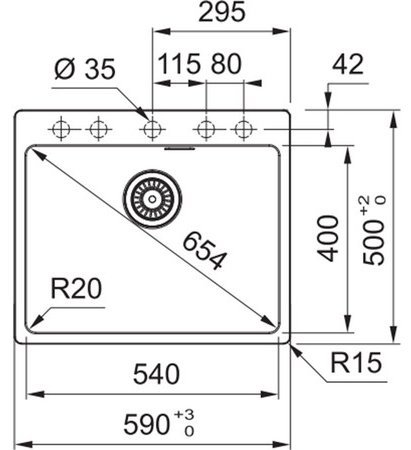 FRANKE мойка MRG 610-54 FTL shema