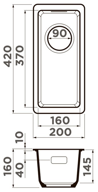 OMOIKIRI мойка Kata 20-U Artgranit shema
