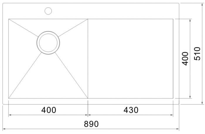 OULIN мойка универсального монтажа OL-FTL101R sh