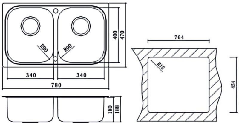 OULIN мойка врезного монтажа OL-S8905 sh