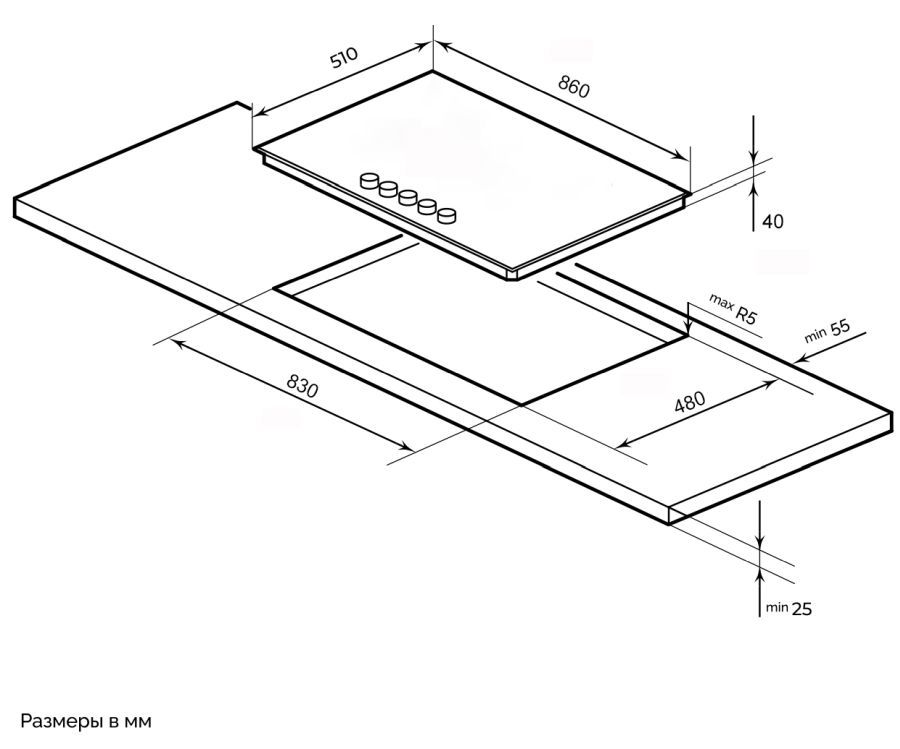 LEX варочная поверхность GVG 954 BBL sh